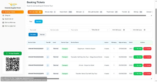 Giao diện Supplier Portal